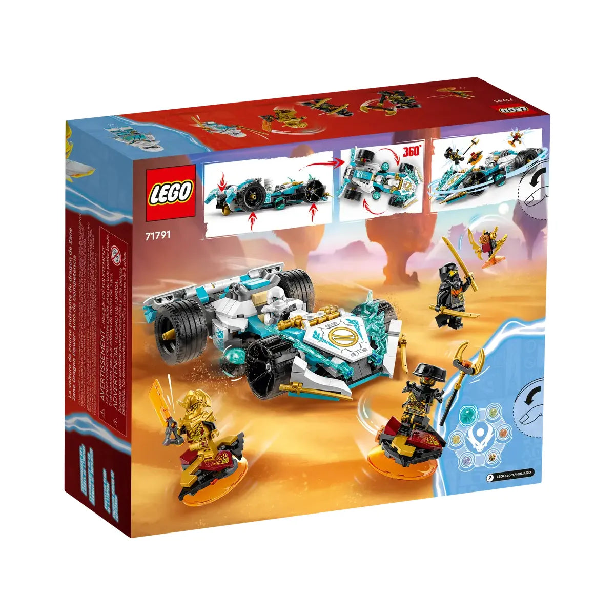 LEGO 71791 - La voiture de course Spinjitzu Dragon Power de Zane